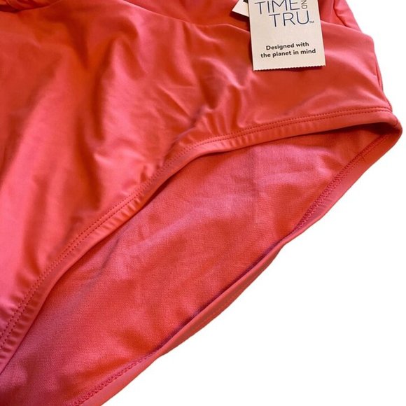 TIME & TRU 3X 24W-26W Peach Glow Orange Twist Knot Front Bikini BOTTOMS NWT - Picture 5 of 9